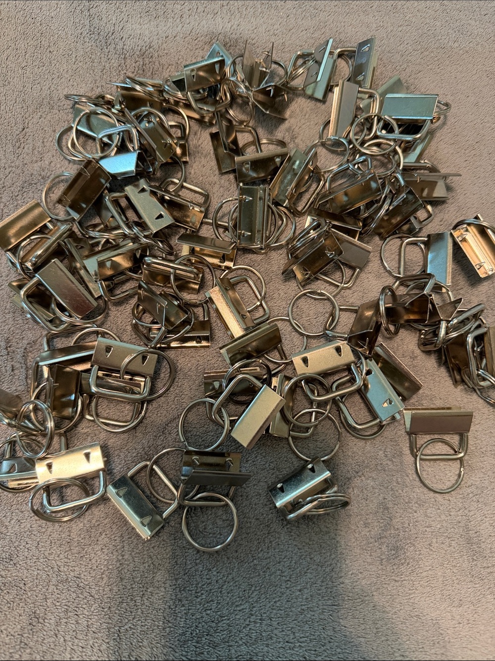 Bulk Metal Keychain Hardware Clips - Silver